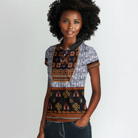 Cameroon Toghu Ethnic Heritage Women Polo Shirt Traditional Bamenda Embroidery Style - African Tribal Motifs