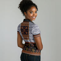 Cameroon Toghu Ethnic Heritage Women Polo Shirt Traditional Bamenda Embroidery Style - African Tribal Motifs