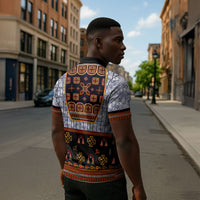Cameroon Toghu Ethnic Heritage Zipper Polo Shirt Traditional Bamenda Embroidery Style - African Tribal Motifs