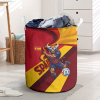 Spain Football Laundry Basket Spanish Soccer Team Flag Bull Mascot