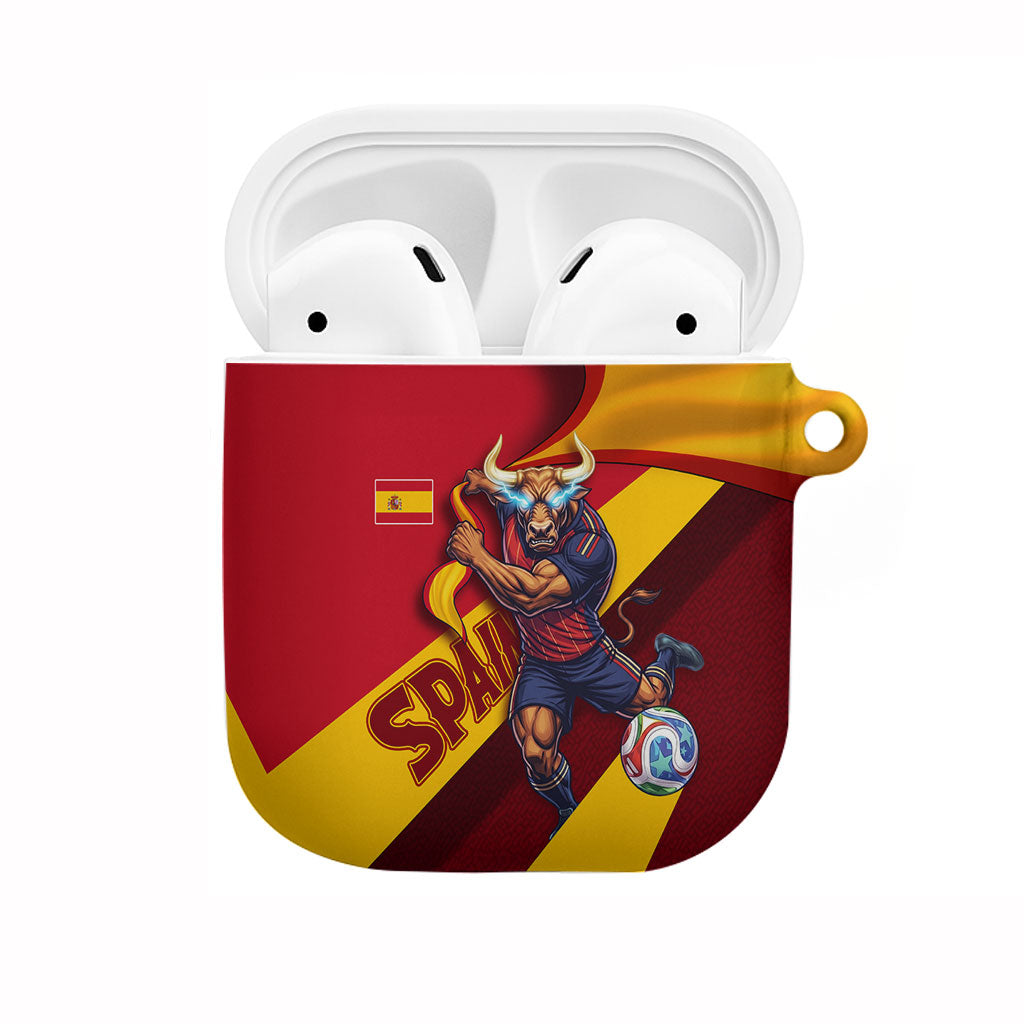 Spain Football AirPods Case Spanish Soccer Team Flag Bull Mascot