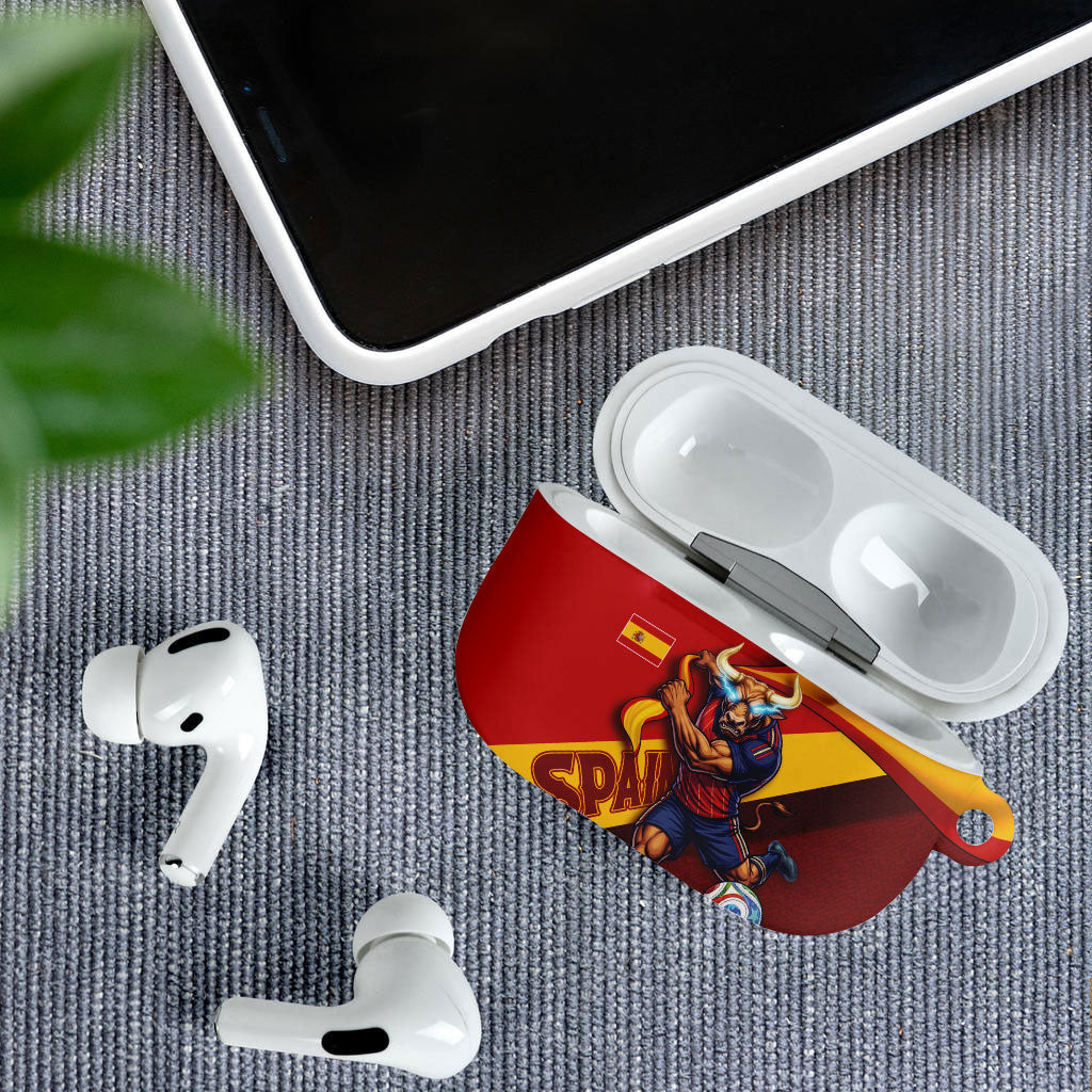 Spain Football AirPods Case Spanish Soccer Team Flag Bull Mascot