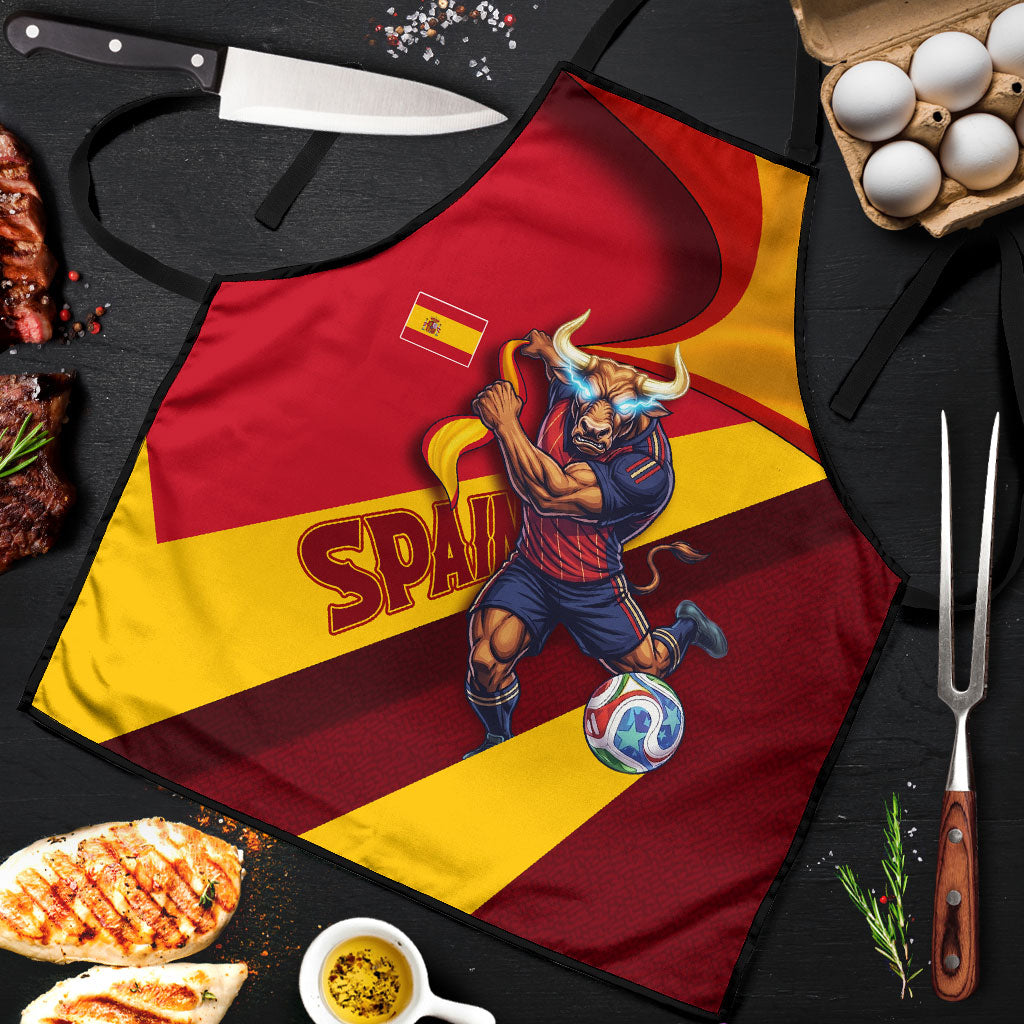 Spain Football Apron Spanish Soccer Team Flag Bull Mascot