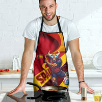 Spain Football Apron Spanish Soccer Team Flag Bull Mascot