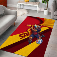 Spain Football Area Rug Spanish Soccer Team Flag Bull Mascot