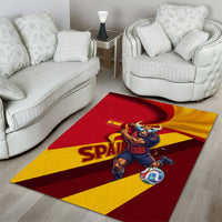 Spain Football Area Rug Spanish Soccer Team Flag Bull Mascot