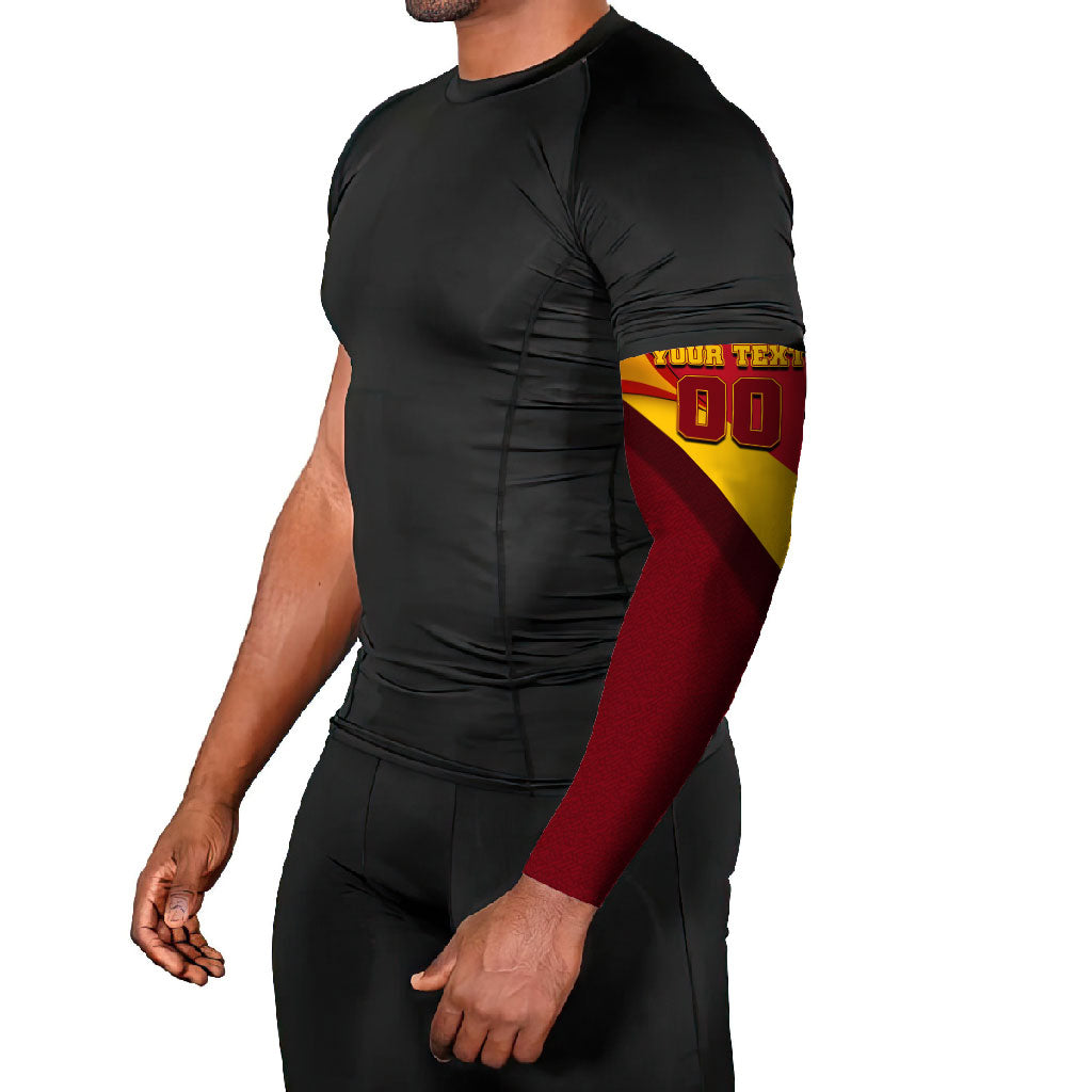 Personalized Spain Football Arm Sleeves Spanish Soccer Team Flag Bull Mascot