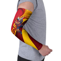 Personalized Spain Football Arm Sleeves Spanish Soccer Team Flag Bull Mascot