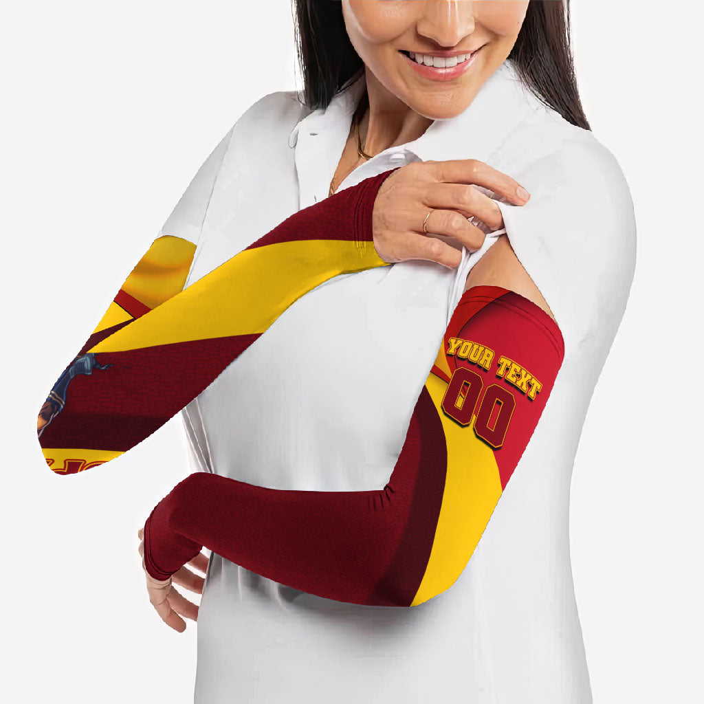 Personalized Spain Football Arm Sleeves Spanish Soccer Team Flag Bull Mascot