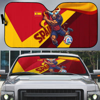 Spain Football Auto Sun Shade Spanish Soccer Team Flag Bull Mascot