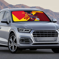 Spain Football Auto Sun Shade Spanish Soccer Team Flag Bull Mascot