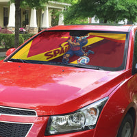 Spain Football Auto Sun Shade Spanish Soccer Team Flag Bull Mascot