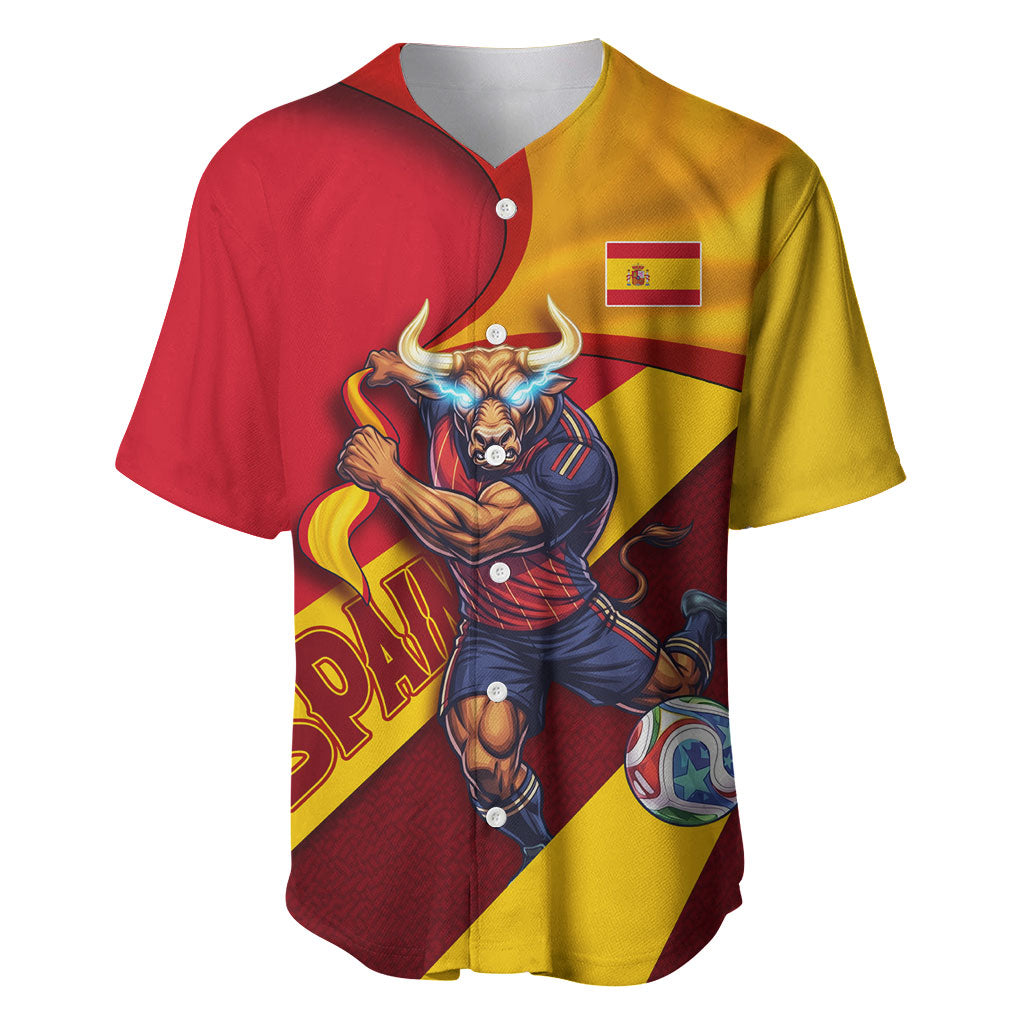 Personalized Spain Football Baseball Jersey Spanish Soccer Team Flag Bull Mascot