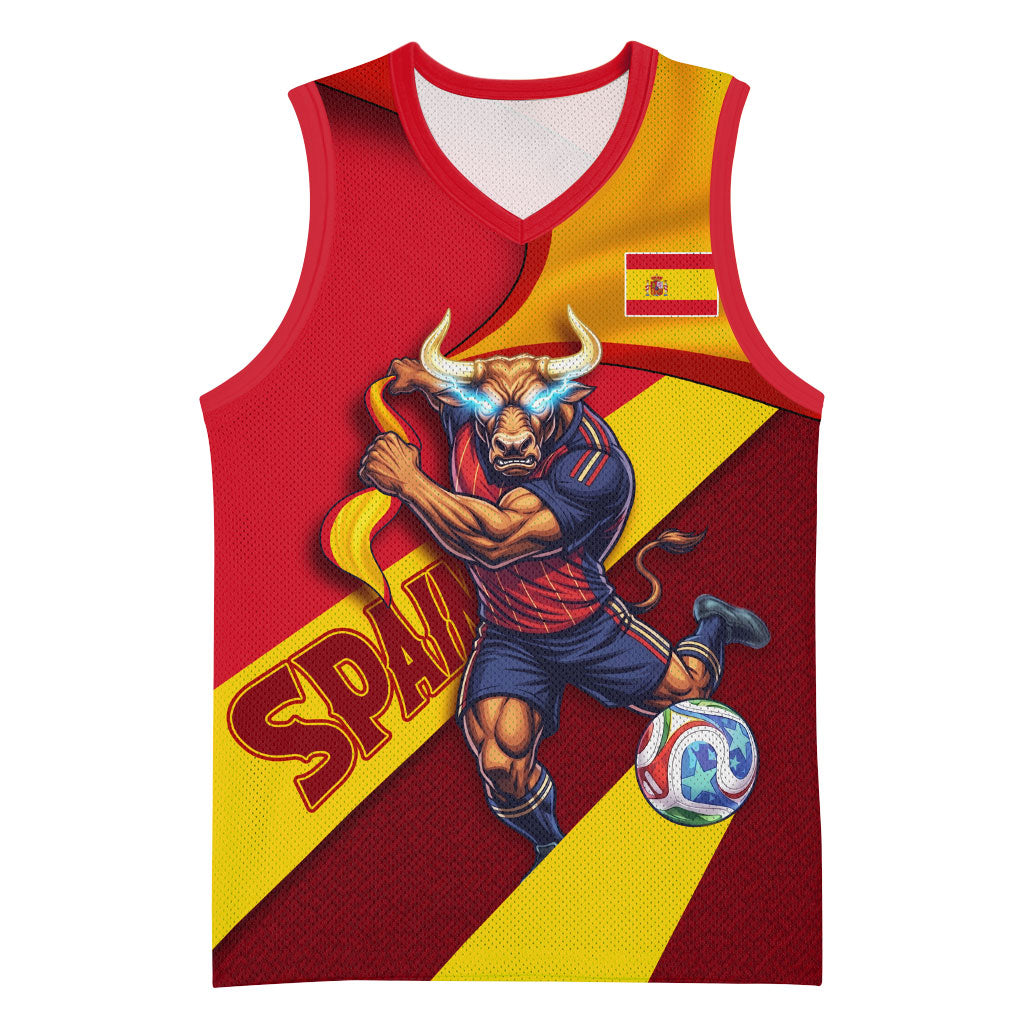 Personalized Spain Football Basketball Jersey Spanish Soccer Team Flag Bull Mascot