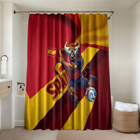 Spain Football Bathroom Set Spanish Soccer Team Flag Bull Mascot