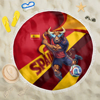 Spain Football Beach Blanket Spanish Soccer Team Flag Bull Mascot