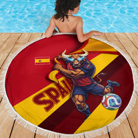 Spain Football Beach Blanket Spanish Soccer Team Flag Bull Mascot