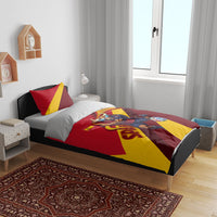 Spain Football Bedding Set Spanish Soccer Team Flag Bull Mascot