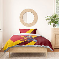 Spain Football Bedding Set Spanish Soccer Team Flag Bull Mascot