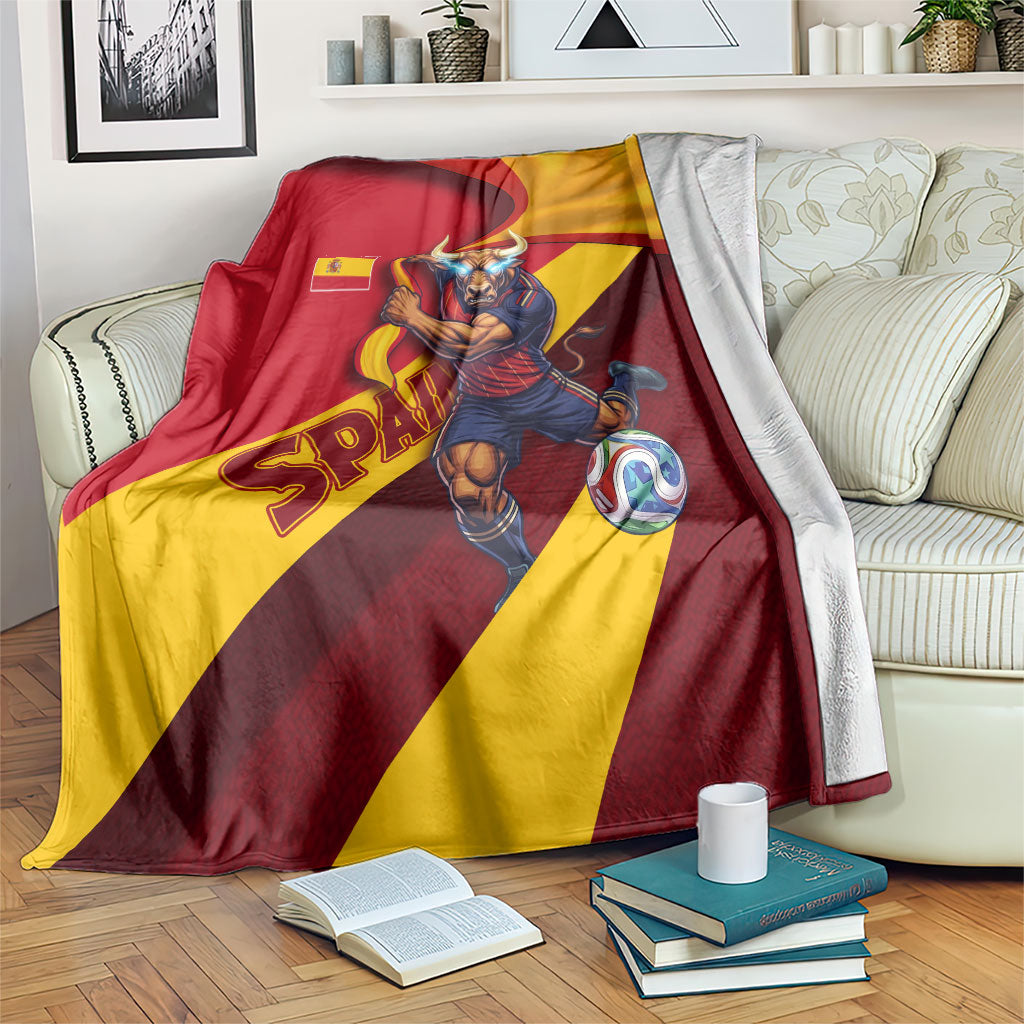 Spain Football Blanket Spanish Soccer Team Flag Bull Mascot