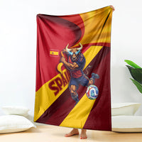Spain Football Blanket Spanish Soccer Team Flag Bull Mascot