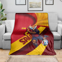 Spain Football Blanket Spanish Soccer Team Flag Bull Mascot