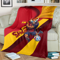 Spain Football Blanket Spanish Soccer Team Flag Bull Mascot