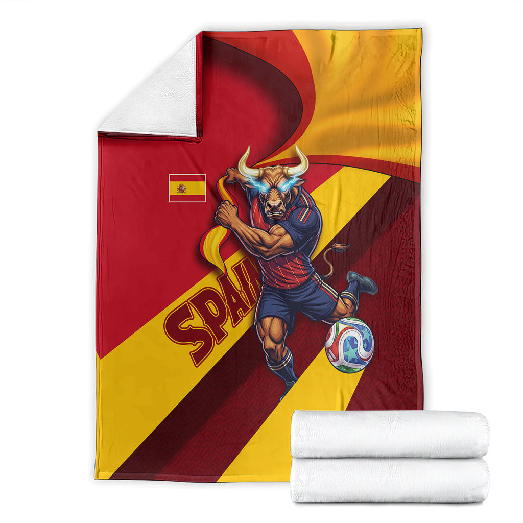 Spain Football Blanket Spanish Soccer Team Flag Bull Mascot