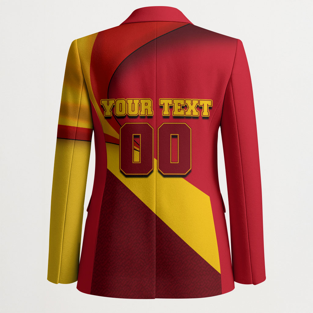 Personalized Spain Football Blazer Spanish Soccer Team Flag Bull Mascot