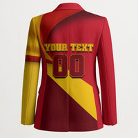 Personalized Spain Football Blazer Spanish Soccer Team Flag Bull Mascot