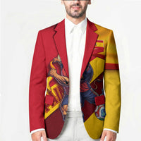Personalized Spain Football Blazer Spanish Soccer Team Flag Bull Mascot