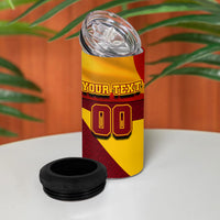 Personalized Spain Football 4 in 1 Can Cooler Tumbler Spanish Soccer Team Flag Bull Mascot