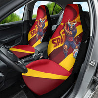 Spain Football Car Seat Cover Spanish Soccer Team Flag Bull Mascot
