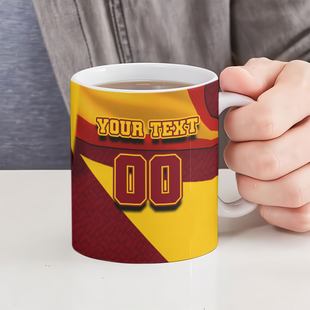 Personalized Spain Football Ceramic Mug Spanish Soccer Team Flag Bull Mascot