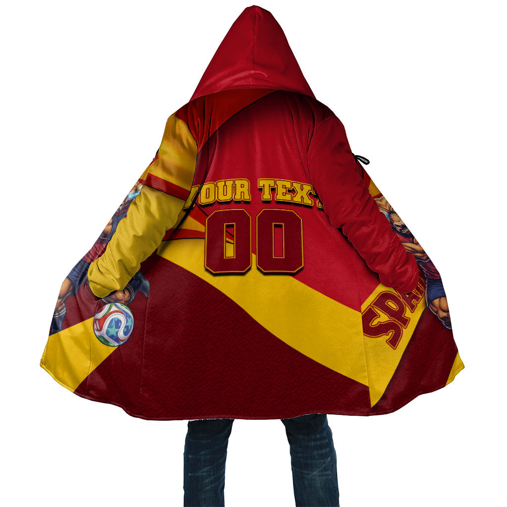 Personalized Spain Football Cloak Spanish Soccer Team Flag Bull Mascot