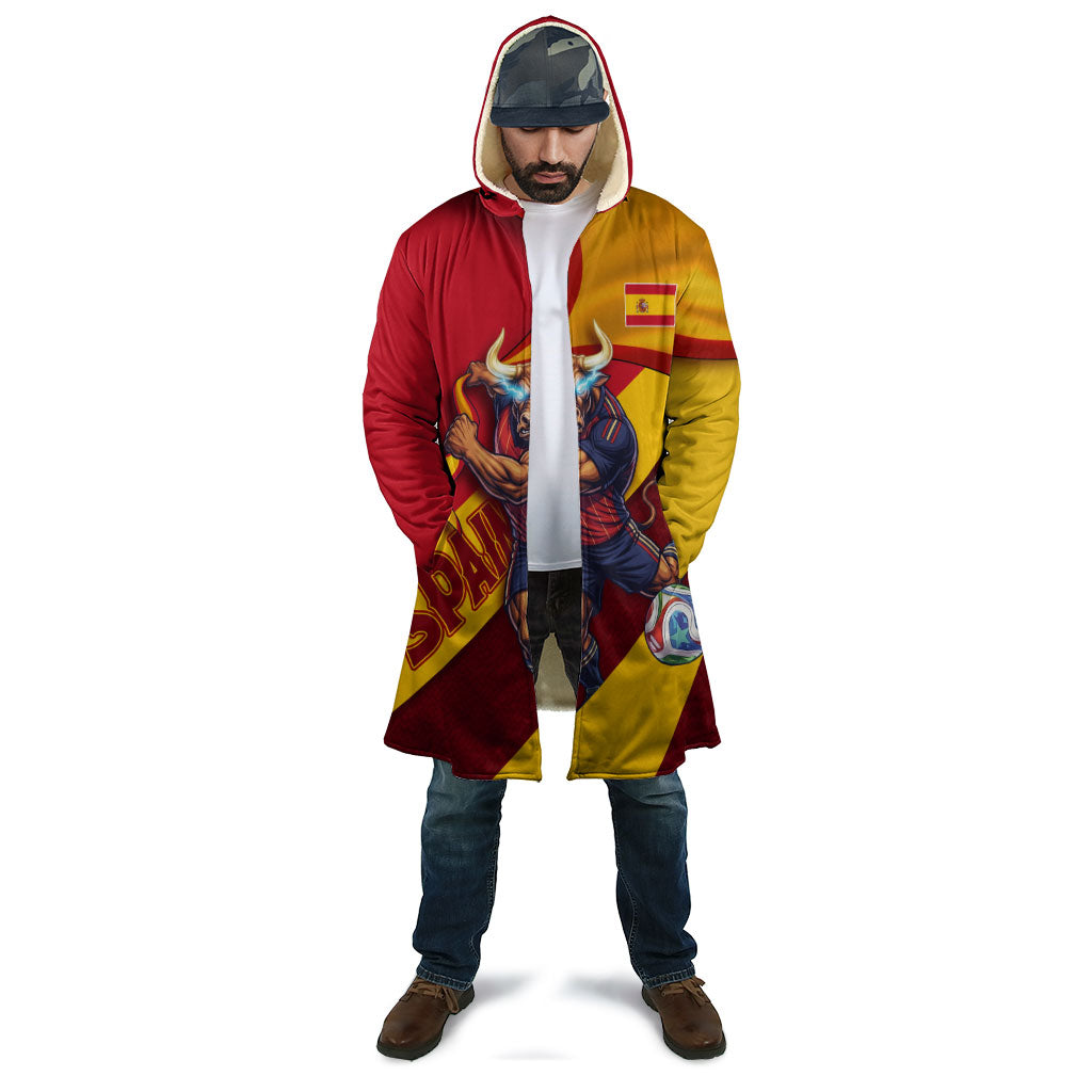 Personalized Spain Football Cloak Spanish Soccer Team Flag Bull Mascot