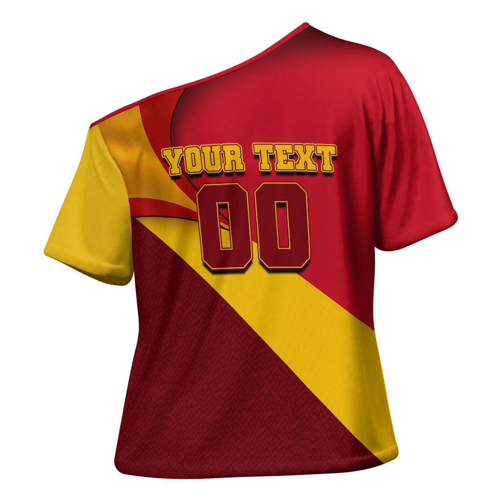 Personalized Spain Football Cross Shoulder Shirt Spanish Soccer Team Flag Bull Mascot