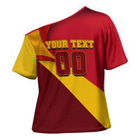Personalized Spain Football Cross Shoulder Shirt Spanish Soccer Team Flag Bull Mascot