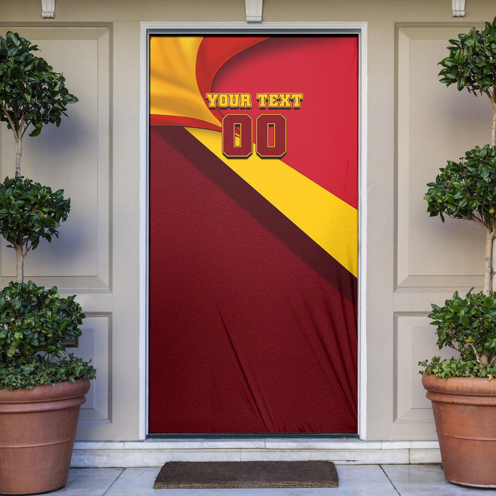 Personalized Spain Football Door Cover Spanish Soccer Team Flag Bull Mascot