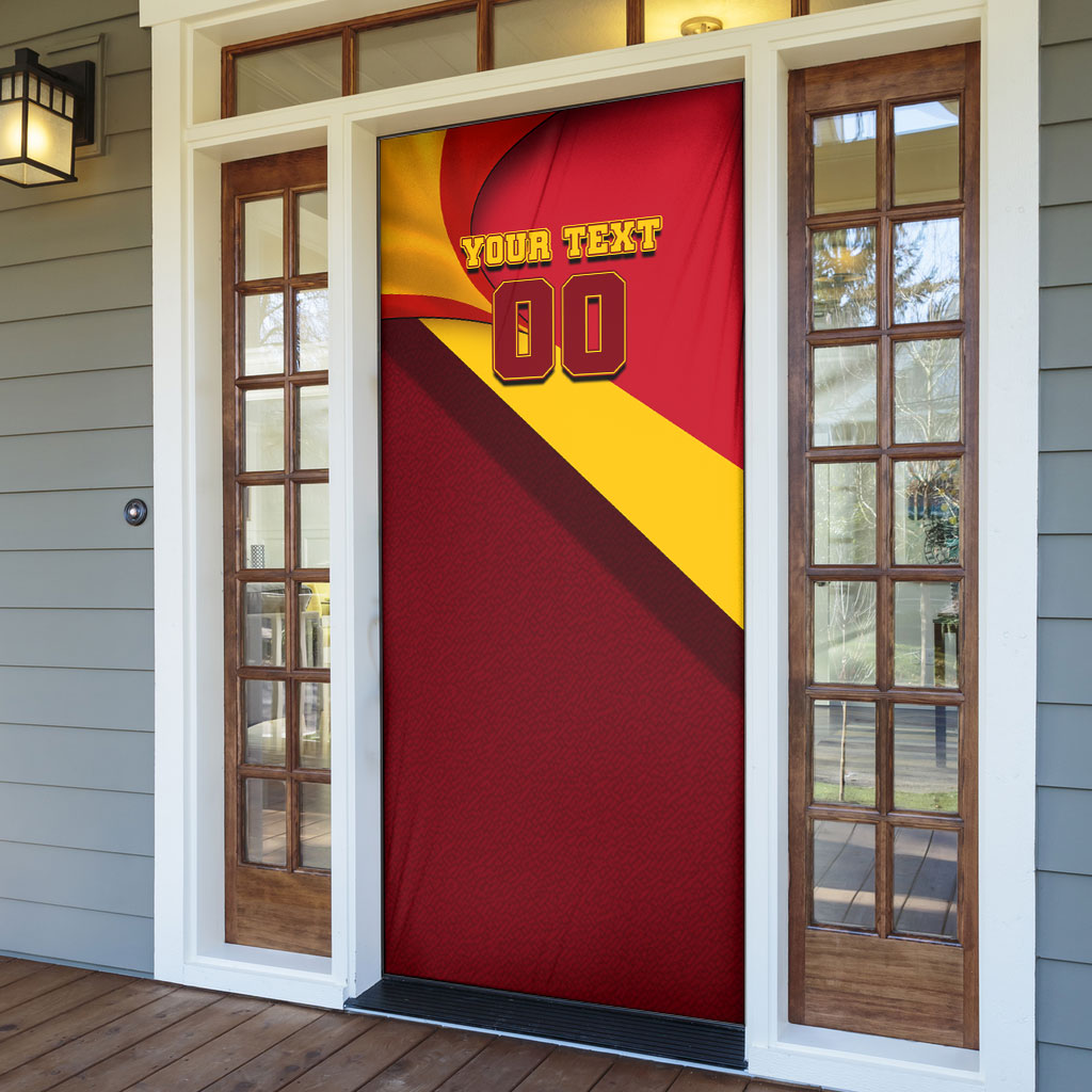 Personalized Spain Football Door Cover Spanish Soccer Team Flag Bull Mascot