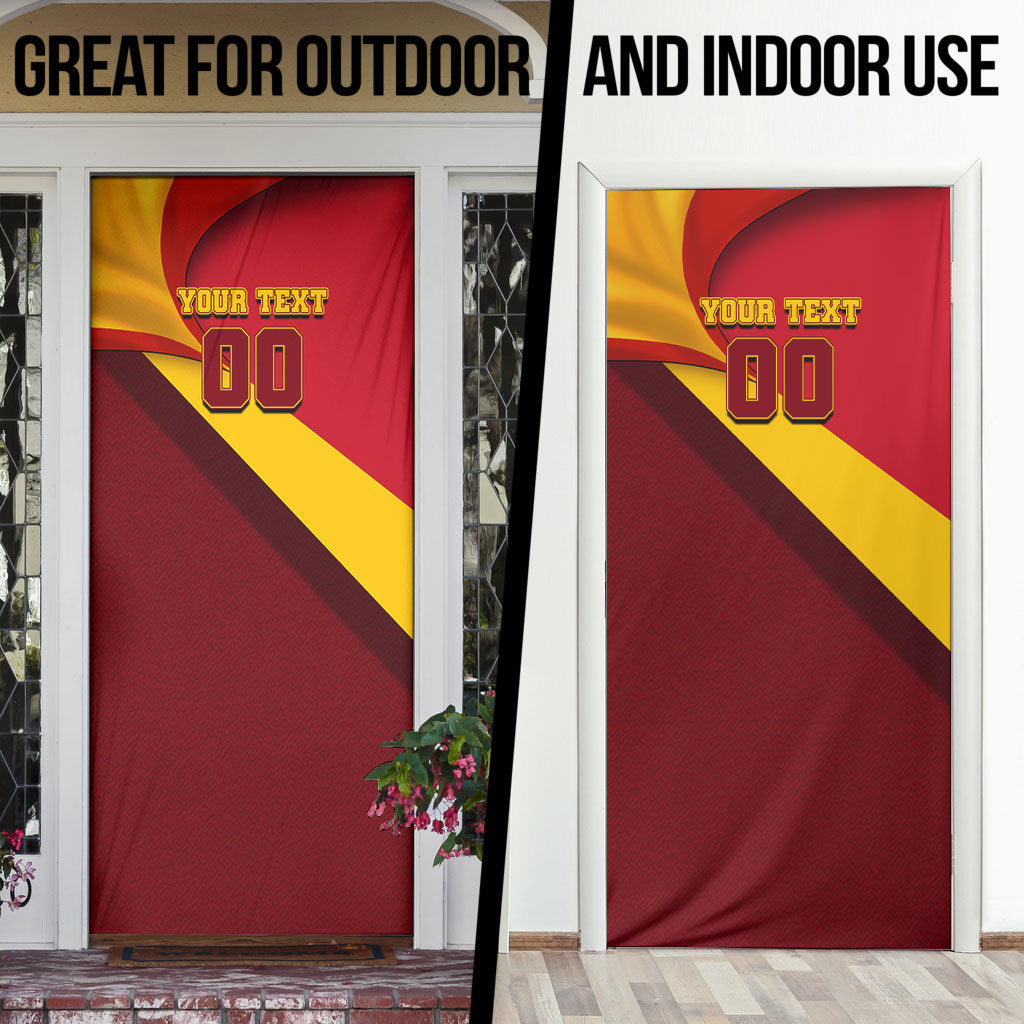 Personalized Spain Football Door Cover Spanish Soccer Team Flag Bull Mascot