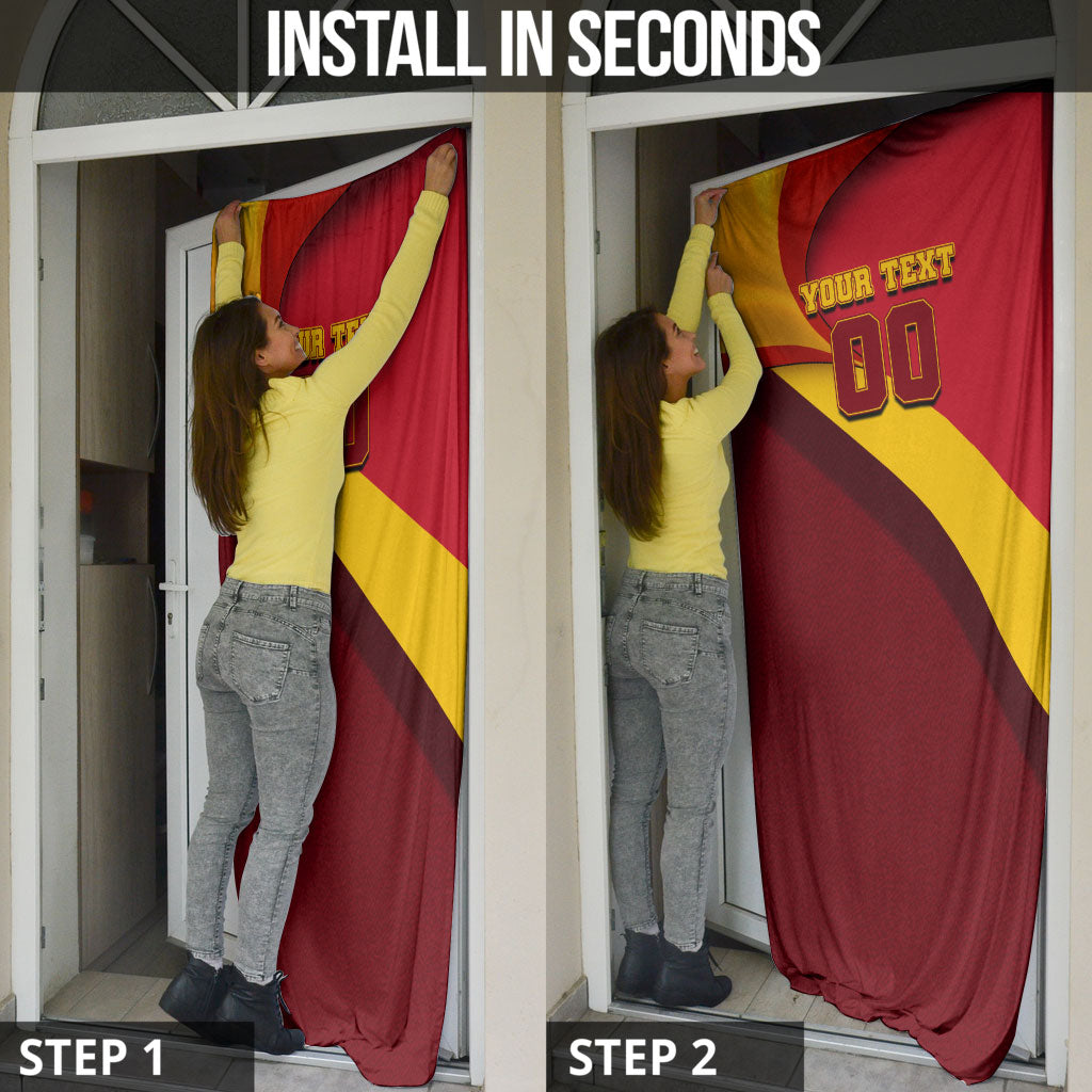 Personalized Spain Football Door Cover Spanish Soccer Team Flag Bull Mascot