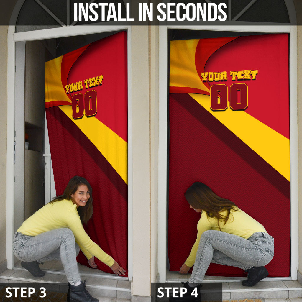 Personalized Spain Football Door Cover Spanish Soccer Team Flag Bull Mascot