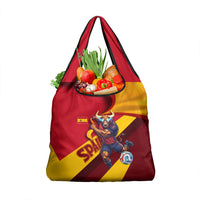 Spain Football Grocery Bag Spanish Soccer Team Flag Bull Mascot