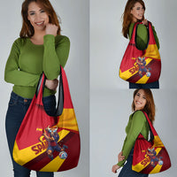 Spain Football Grocery Bag Spanish Soccer Team Flag Bull Mascot