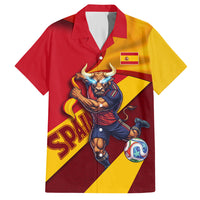 Personalized Spain Football Hawaiian Shirt Spanish Soccer Team Flag Bull Mascot