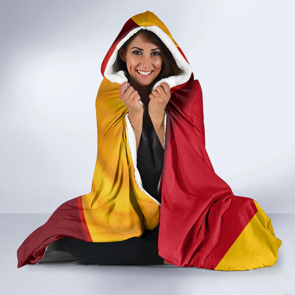 Spain Football Hooded Blanket Spanish Soccer Team Flag Bull Mascot