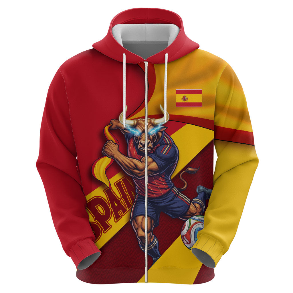 Personalized Spain Football Hoodie Spanish Soccer Team Flag Bull Mascot