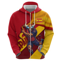 Personalized Spain Football Hoodie Spanish Soccer Team Flag Bull Mascot