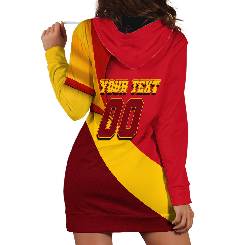 Personalized Spain Football Hoodie Dress Spanish Soccer Team Flag Bull Mascot